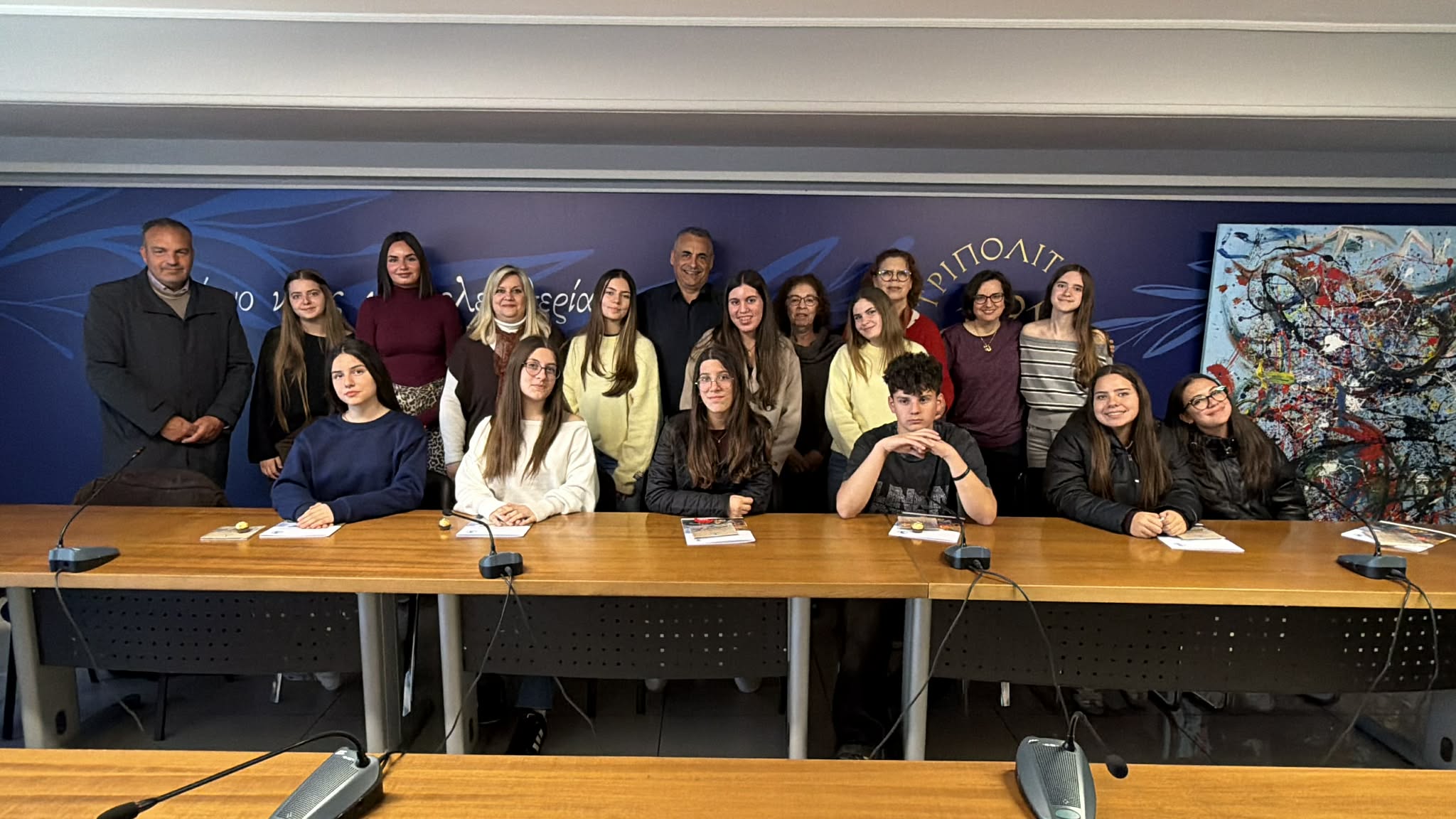 Υποδοχή αποστολής Erasmus στο Νέο Δημαρχείο Τρίπολης από τον Κώστα Τζιούμη